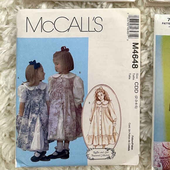 Lot of 6 Girl's Fancy Heirloom Dresses Sewing Patterns Sizes 2 thru 8 Most Uncut - Picture 5 of 8